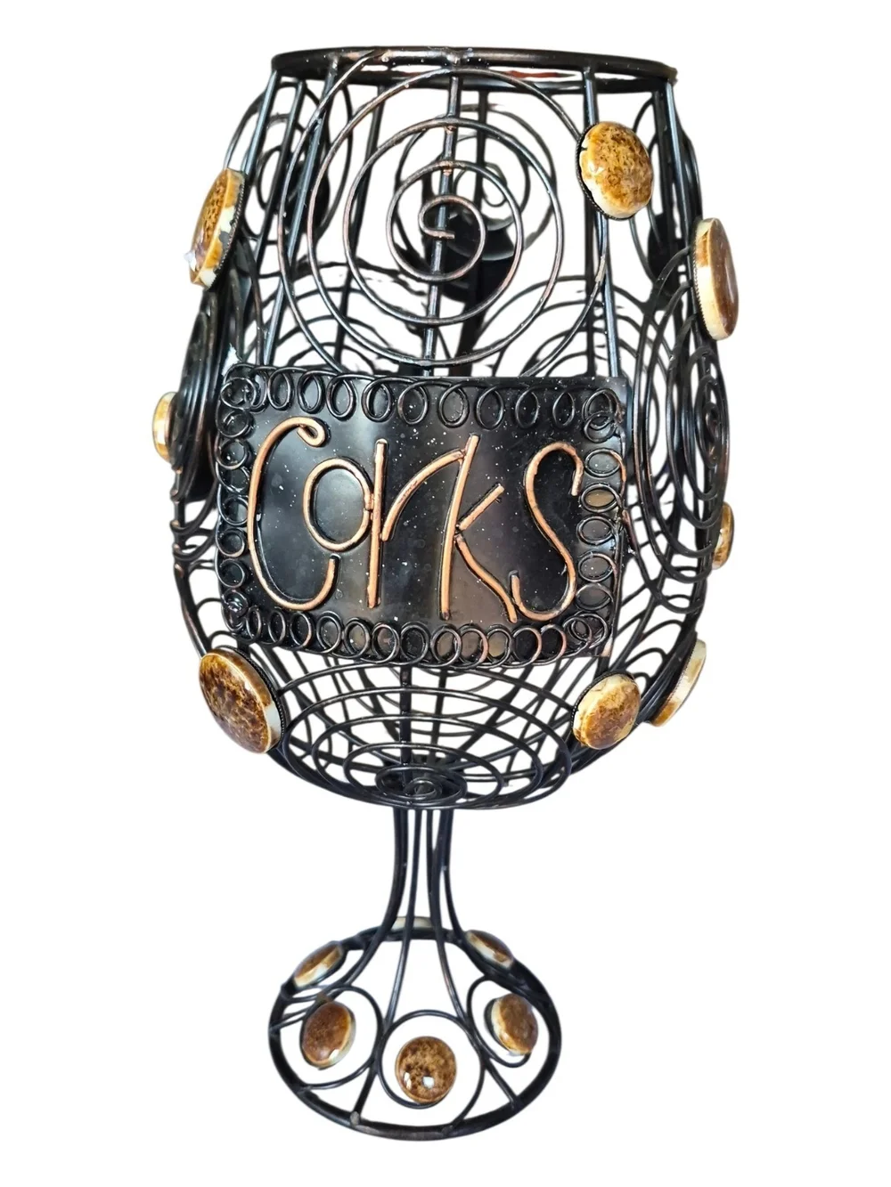 Metal Wine Glass Cork Holder Cage 12
